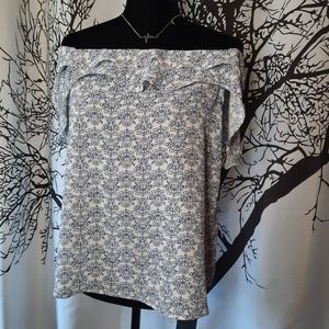 Floral Petal Sleeve Strapless Gypsy Dress Shirt